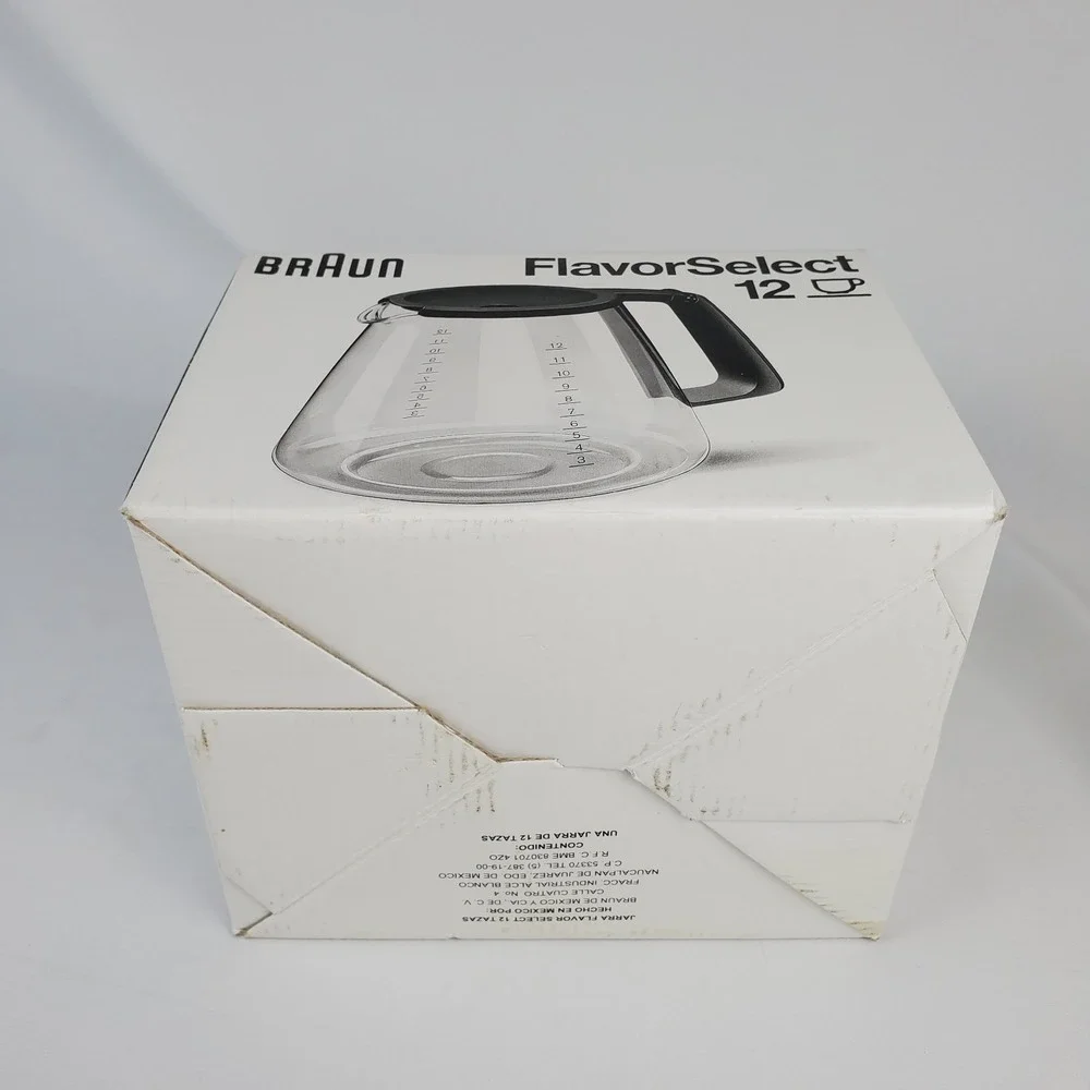 Braun Flavor Select 12 Cup KFK12FL Carafe Glass Replacement Coffee Pot OPEN BOX